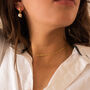 Chunky 14 K Gold Plated Silver Pearl Hoops Earrings, thumbnail 1 of 8