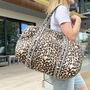 Quilted Cotton Leopard Print Duffle Bag, thumbnail 1 of 5