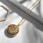 Round Filigree Locket And Sapphire Stone 18k Gold Plate, thumbnail 1 of 10