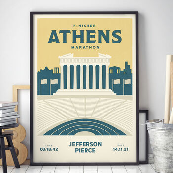 Personalised Athens Marathon Print, Unframed, 3 of 5