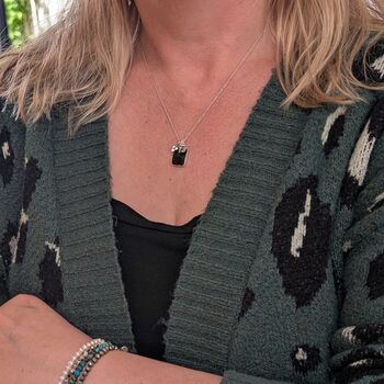 The Trio Black Onyx Necklace, Silver, 2 of 9