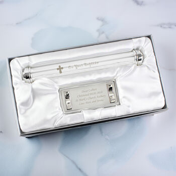 Personalised Baptism Silver Plated Certificate Holder, 2 of 4