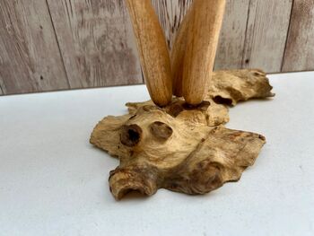 Wooden Mushroom Statue Teak Root Toadstool Nature Gift, 8 of 10