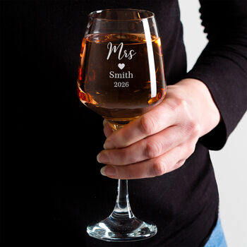 Personalised Engraved Wedding Wine Glasses For Bride Groom, 2 of 6