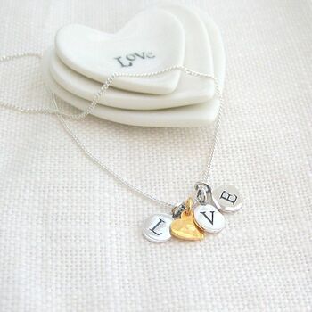 Personalised Sterling Silver Love Charm Necklace, 2 of 4