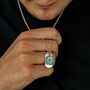 Compass Coordinates Dog Tag Silver Necklace, thumbnail 2 of 11