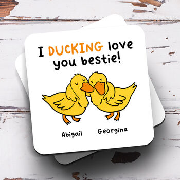 Personalised Mug 'I Ducking Love You Bestie', 2 of 2