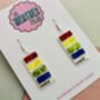 Paint Swatch Glitter Resin Earrings / Artist Statement Jewellery Colourful Palette Gift / Gift For Art Teachers Creative Classroom Jewellery, thumbnail 3 of 6