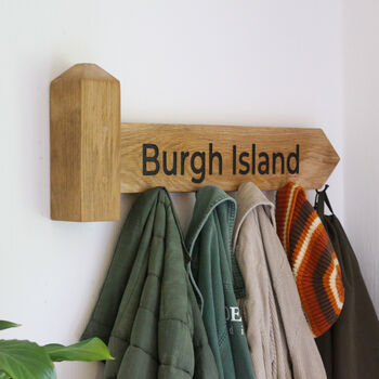 Wall Mounted Oak Coat Rack Inspired By Country Fingerpost Sign Posts, 2 of 11