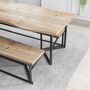 London Solid Live Edge Oak Industrial Dining Table, thumbnail 2 of 9