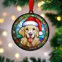 Golden Retriever In Santa Hat Suncatcher Decoration, thumbnail 4 of 6