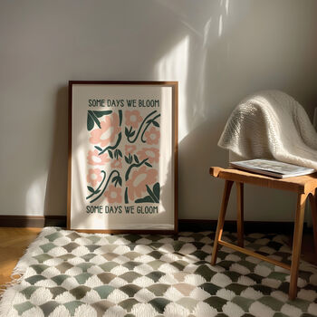 Some Days We Bloom Some Days We Gloom Wall Print | Green And Pink, 2 of 3