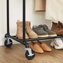 Two Rails Industrial Pipe Clothes Rack On Wheels, thumbnail 4 of 9