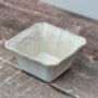 Cream Square Ramekin With Leaf Detail, thumbnail 1 of 3