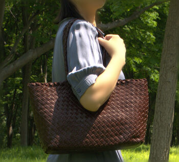 Weaving Leather Tote, 2 of 12