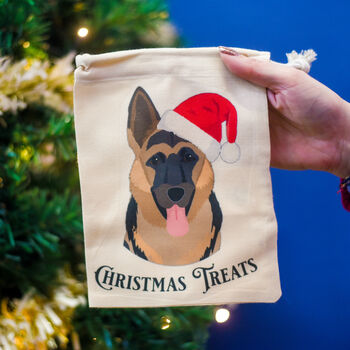 Personalised Santa Dog Christmas Treat Bag, 11 of 12