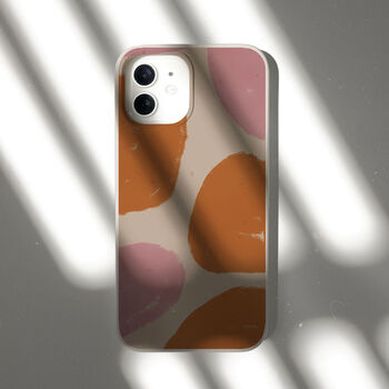 Pink And Orange Bobbles Biodegradable Phone Case, 6 of 7