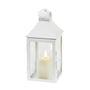 25cm Outdoor White Metal Tru Glow® Candle Lantern, thumbnail 3 of 3