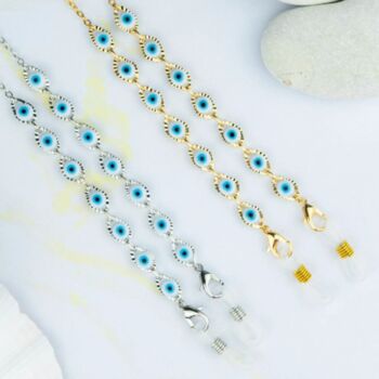 Gold Plated Evil Eye Protection Eyeglass Lanyard, 4 of 5