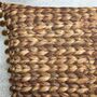 Water Hyacinth Print Cushion With Pom Poms, thumbnail 4 of 6