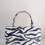Leather Animal Zebra Print Crossbody Handbag, thumbnail 4 of 12