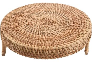 Round Woven Rattan Basket Tea Tray, 6 of 8