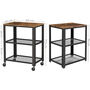 Brown Serving Cart Trolley With Mesh Shelves, thumbnail 2 of 7