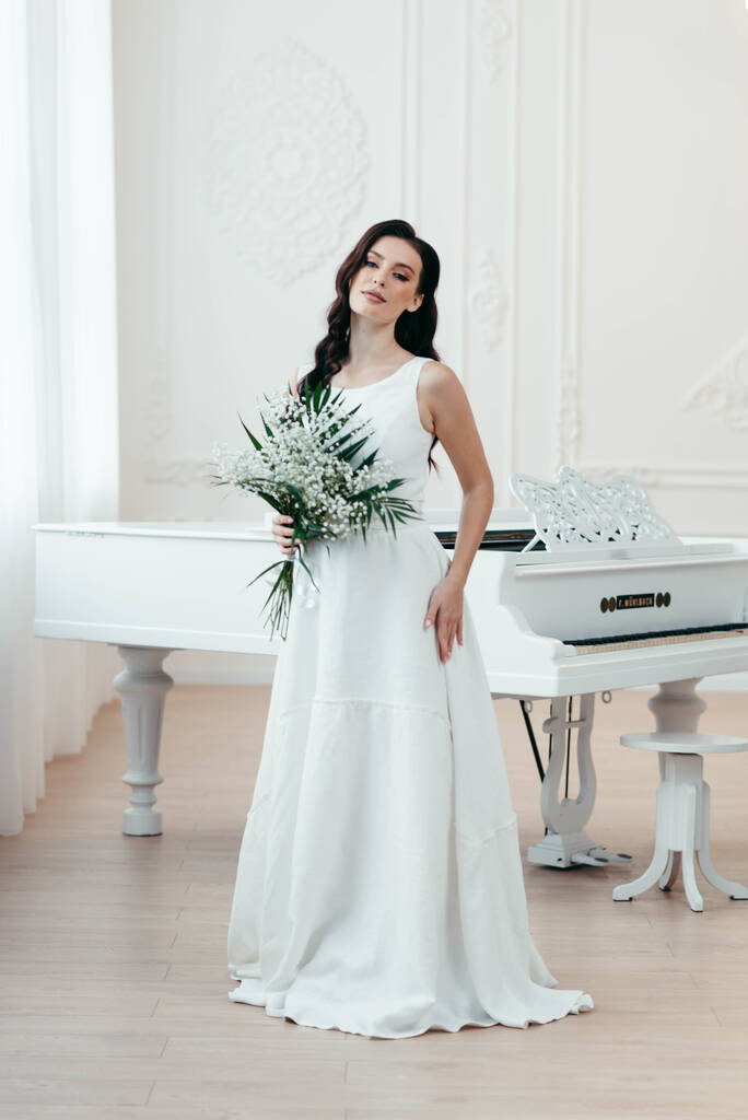 Linen wedding outlet gown