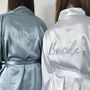 Blue Embroidered Bridesmaid Robes, thumbnail 2 of 5