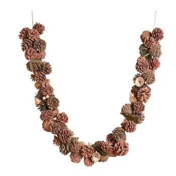 Blush Pink Natural Foliage Christmas Garland 120cm, 2 of 4