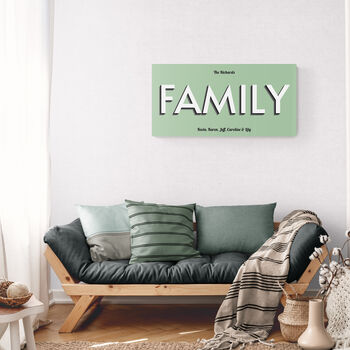 Personalised Family Big Print Sign With Optional Names, 7 of 12