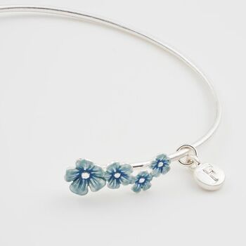 Forget Me Not Silver Bangle, 2 of 6