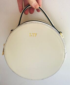 Personalised Leather Round Bag, 6 of 12