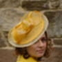 Ivory And Lilac Modern Saucer Hat 'Larisa', thumbnail 3 of 9