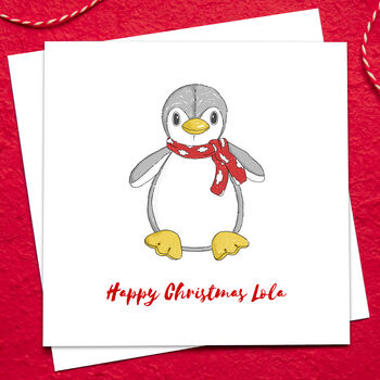 Personalised Christmas Penguin Soft Toy, 2 of 3