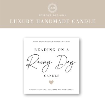Book Lovers Gift Reading On A Rainy Day Candle, 5 of 5
