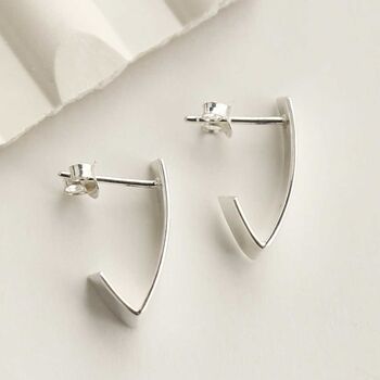 Sterling Silver Simple Shield Studs, 4 of 5