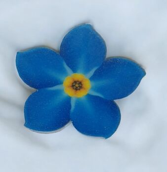 Forget Me Nots, Blue Flower. Dementia Coffee Morning. Cake Sale Pre Cut Edible X24 Cake Cupcake Decoration, 2 of 4