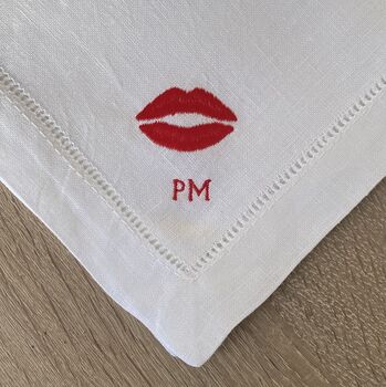 Embroidered Kiss Napkin, 3 of 7