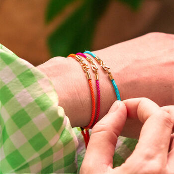 Personalised Bright Cotton And Initial Galentines Bracelet, 3 of 9