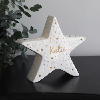 Personalised LED Constellation Ceramic Star Decoration, 2 of 2