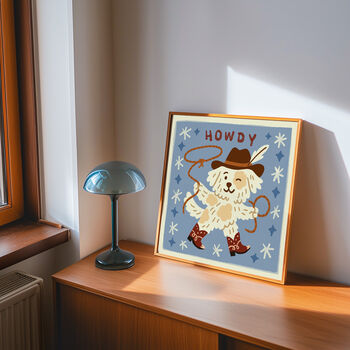 Howdy Cowboy Dog Print, Nursery Print, Kids Room, 9 of 11