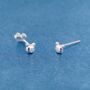 Tiny Bear Sterling Silver Stud Earrings, thumbnail 2 of 7