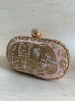 Elephant Oval Pink Clutch, 6 of 12