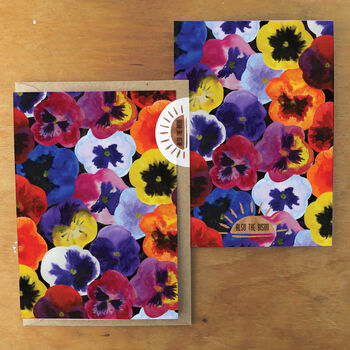 Viola Pansy Greetings Card, 5 of 8