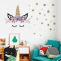 Unicorn Lashes Polka Dots Kid’s Room Wall Stickers, thumbnail 3 of 3