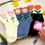 Mother’s Day Flower Socks Gift Set – Cosy Floral Socks Gift For Mum, thumbnail 7 of 9