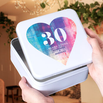 Personalised 30th Birthday Gift Tin Box, 2 of 3
