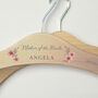 Personalised Pink Floral Wooden Hanger Wood, thumbnail 1 of 7