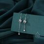 Asymmetric Lily Of The Valley With Dangle Pearl Dangle Earrings, thumbnail 6 of 10